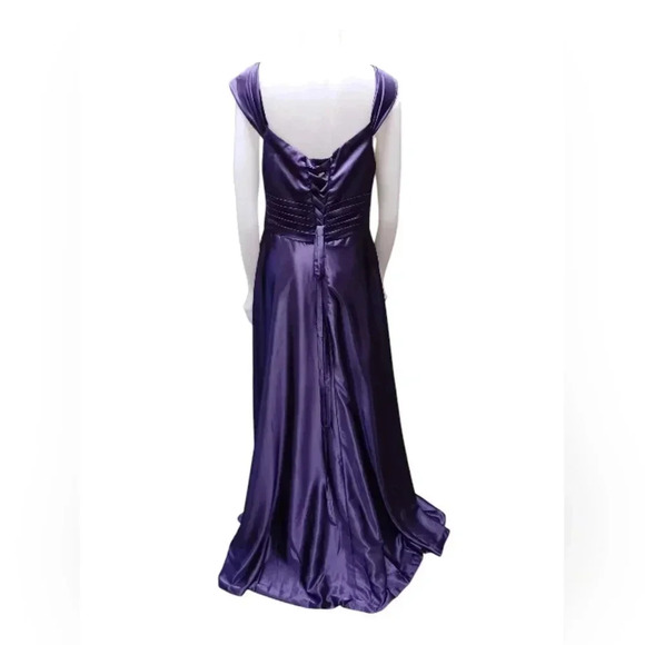 Witness of Love NWT Plum/Purple Maxi Sleeveless Corset Dress Size 14 - Picture 3 of 11